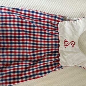 Cecil and Lou plaid check red white and blue smocked collar 2t